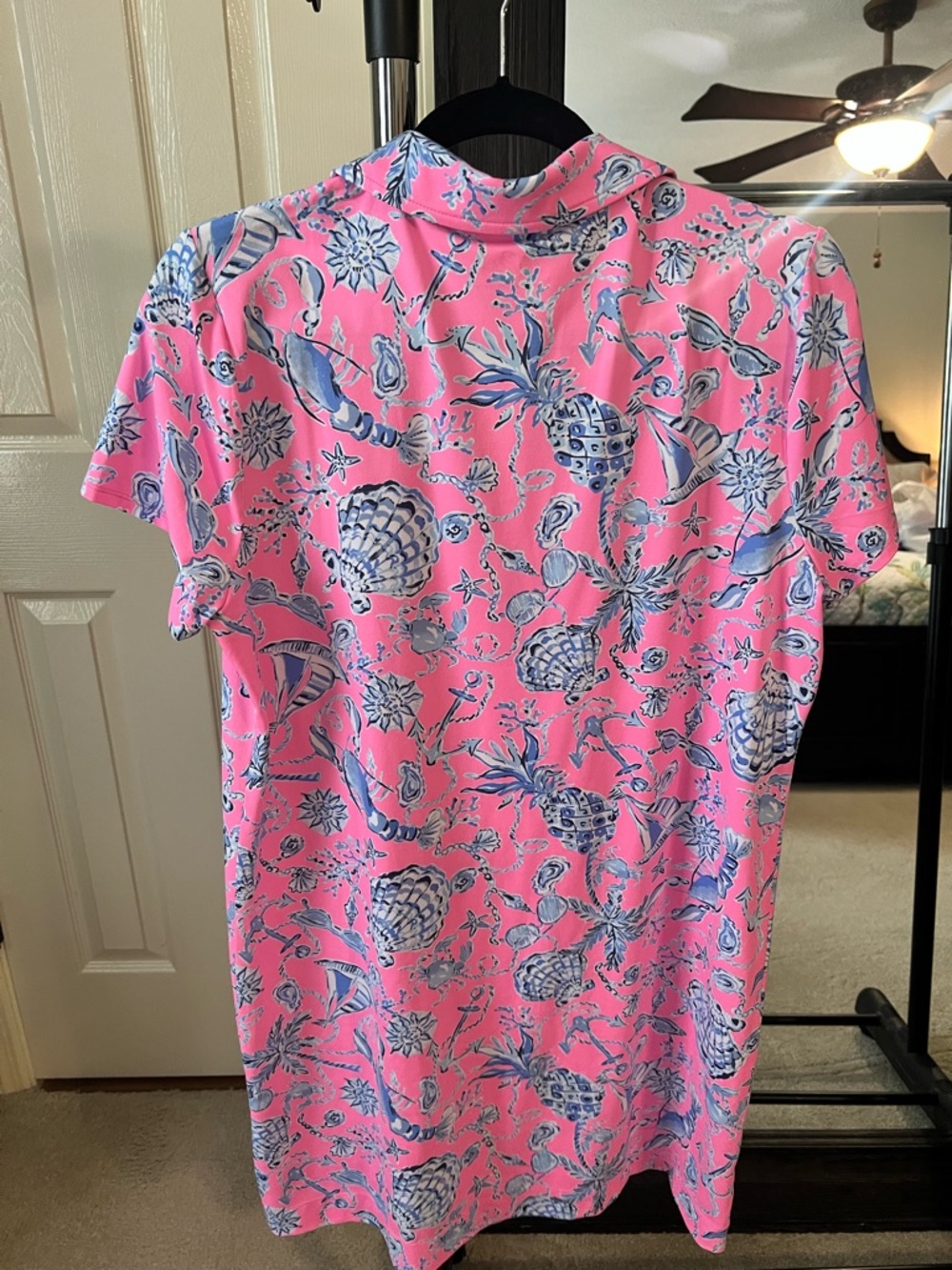 Lilly Pulitzer Dune Dress Barefoot Rousseau Pink Barefoot Beachcombers Sz L - Picture 4 of 8
